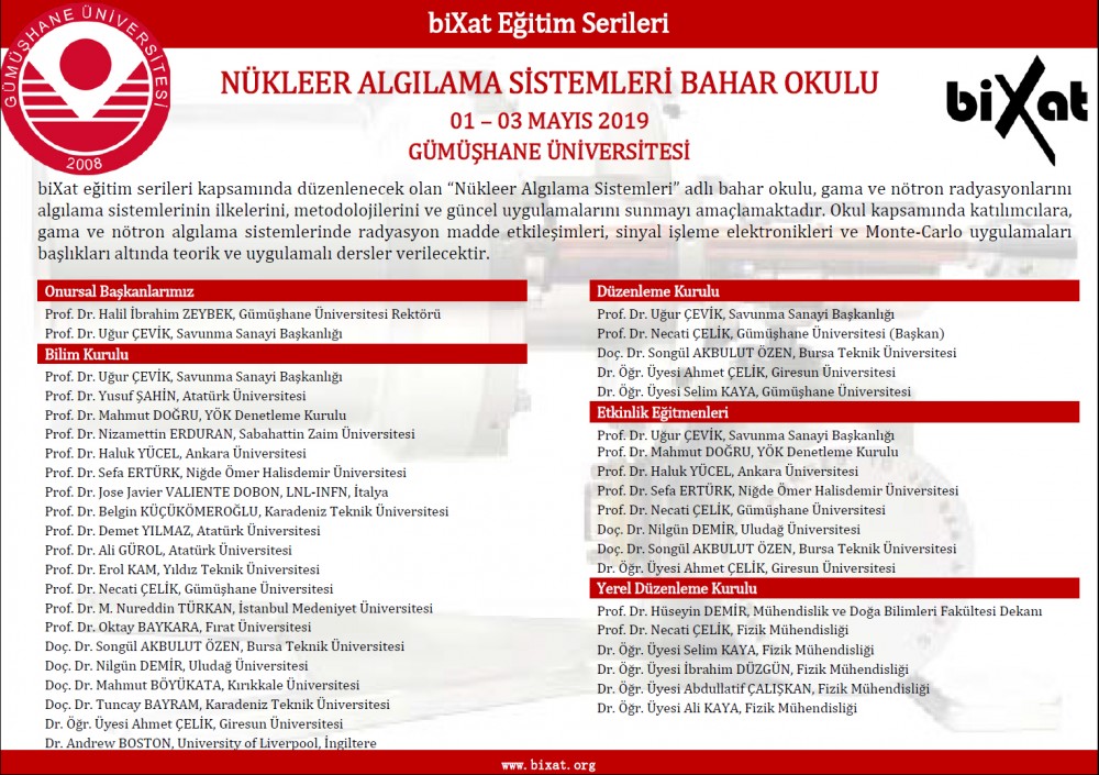 Üniversitemizde Nükleer Algılama Sistemleri Bahar Okulu